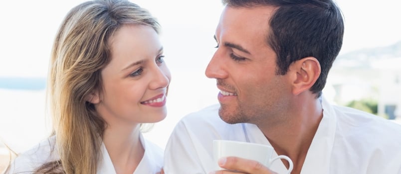 Happy Attractive Couple Doing Conversation Together