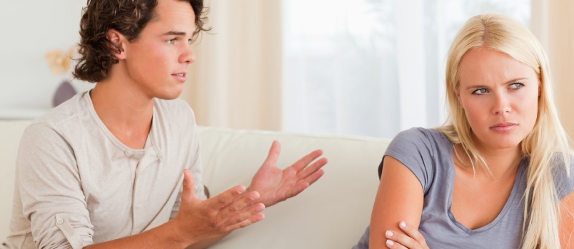 Couple Having an Argument in Their Living Room