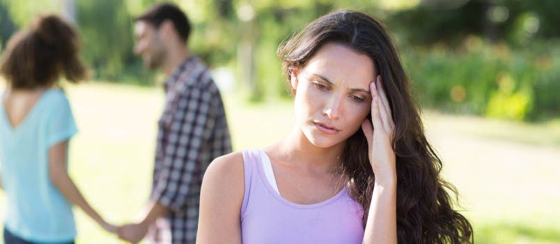 Woman Upset at Her Crush With Other Girl on a Sunny Day
