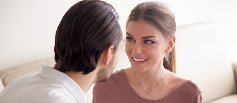 Happy couple looking at each other