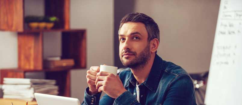Man having coffee