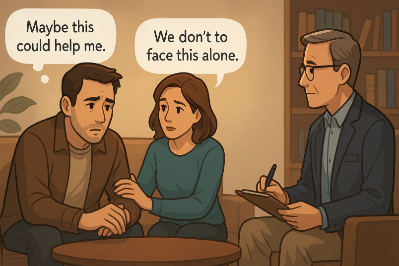 Couple seeking therapy