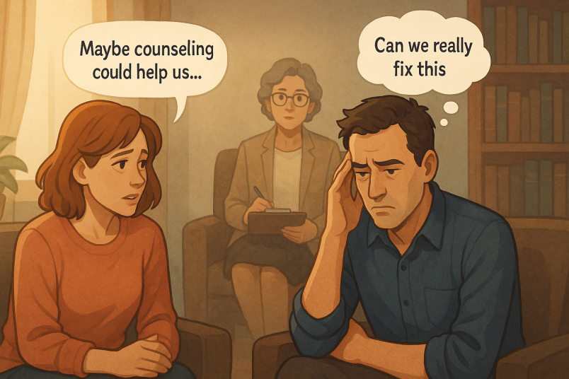 Couple seeking therapy