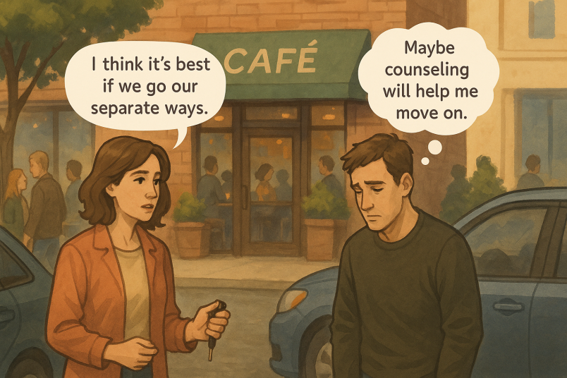 Public breakup outside café