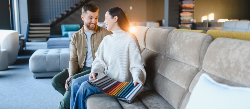 Couple sitting on couch