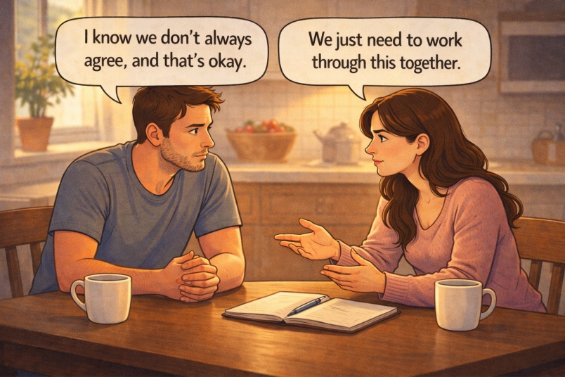 Couple healthy conversation