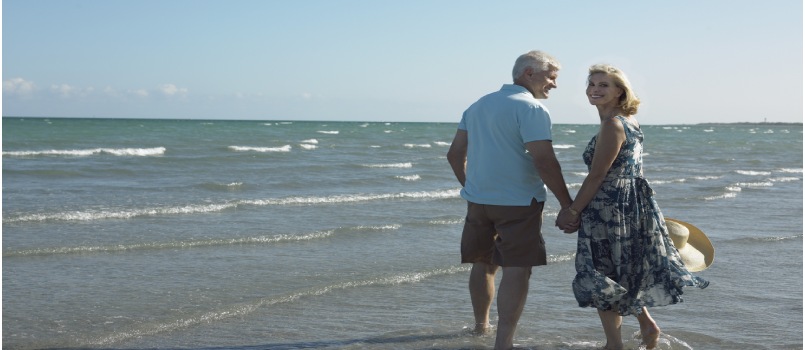 Couple enjoying on the beach