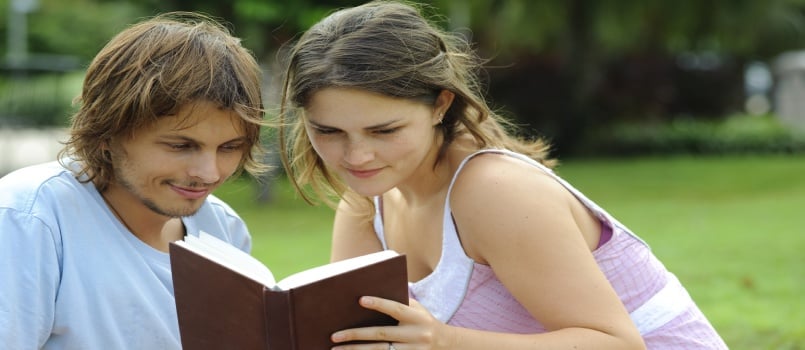 Couple reading books