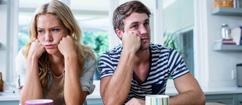 Annoyed Couple Ignoring Each Other