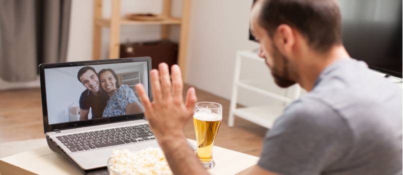 Man doing video call