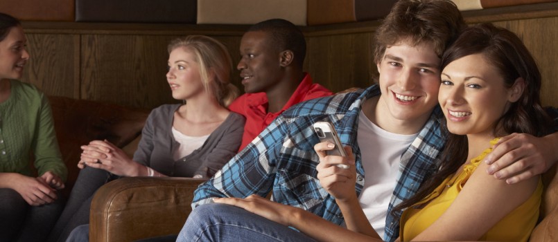 Couple smiling while posing