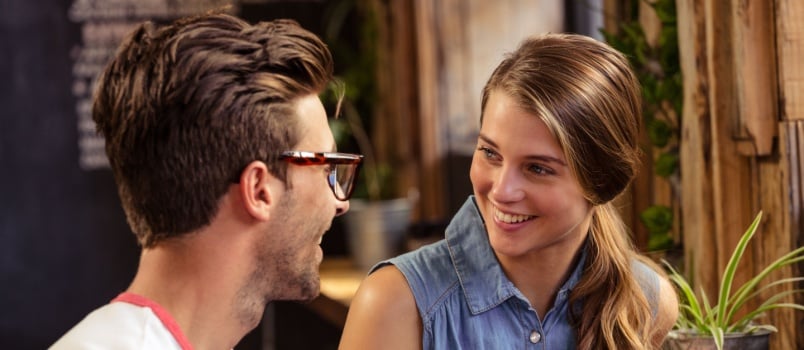 Happy couple looking at each other