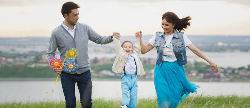 Couple enjoying with their children