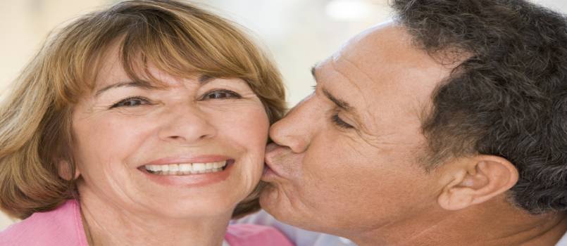Two couple indoor smiling