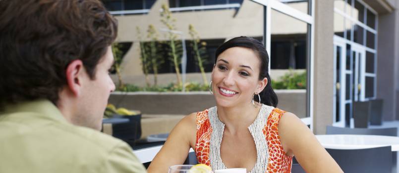 Couple siting in a restaurant
