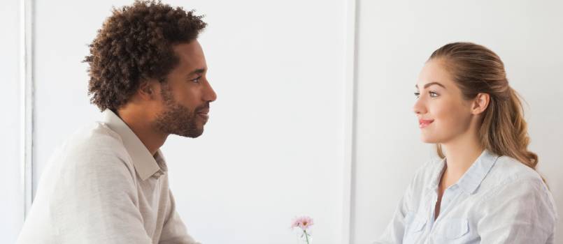 Happy couple on a date