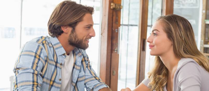 Happy couple on a date