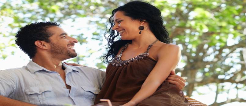 Husband and wife in resort