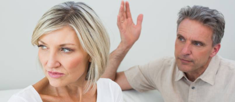 Angry couple having fight