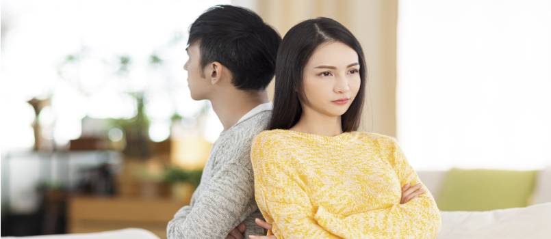 Young couple not talking to each other