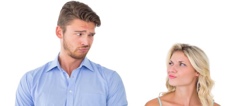Couple making silly faces
