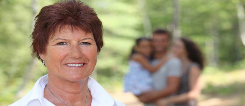 Grandmother enjoying a day out with family