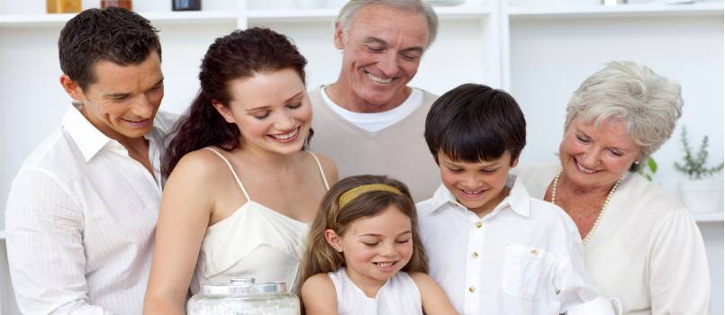 Family celebrating together