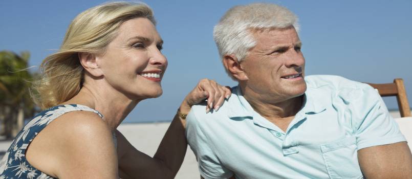 Couple sitting outdoor