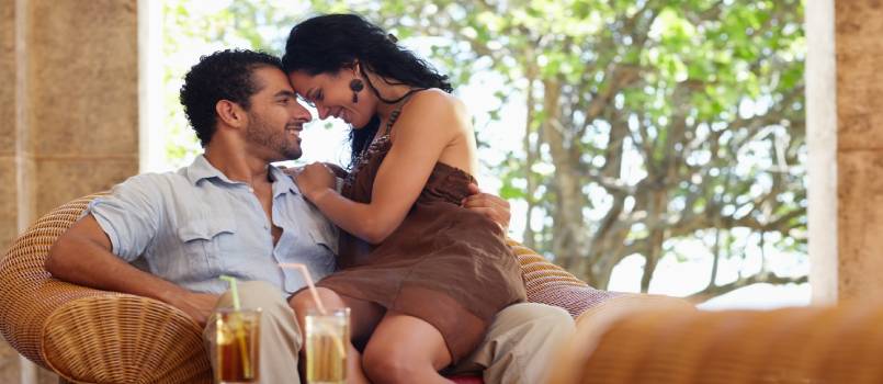 Husband and wife having good time