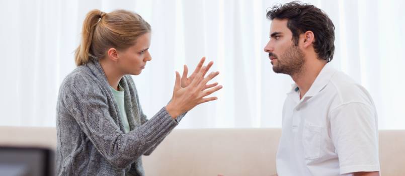 Women mad at her boyfriend