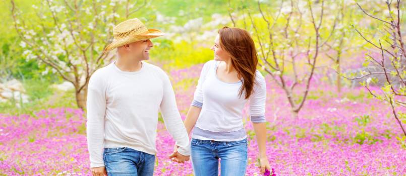 Couple walking outdoor
