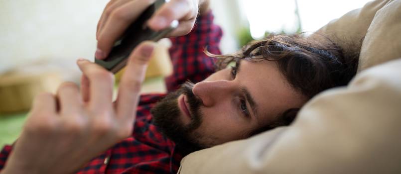 Man using mobile number