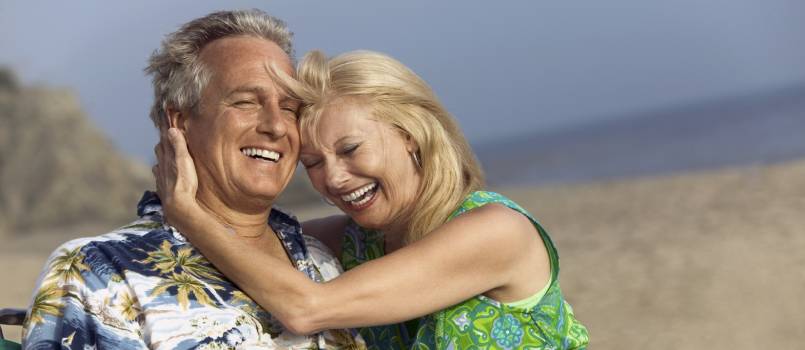 Couple relaxing on beach