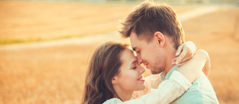 Couple having love moment