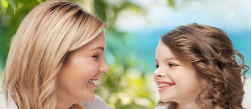 Happy mother and daughter