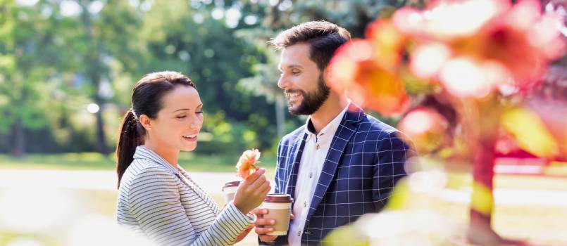 Young couple in park