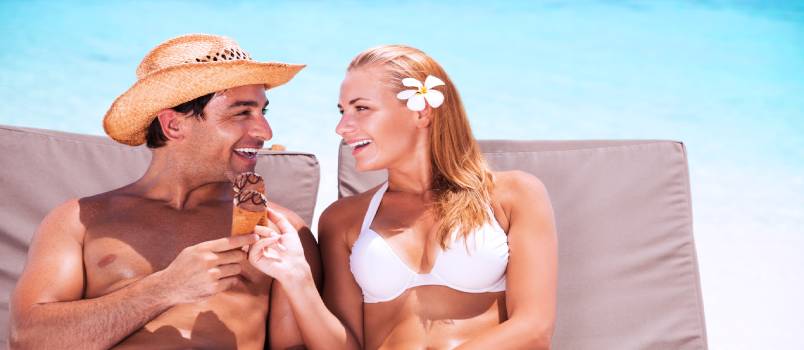 Happy couple on the beach