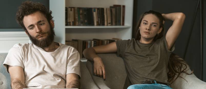 Couple not talking to each other