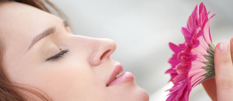 Happy women with flower