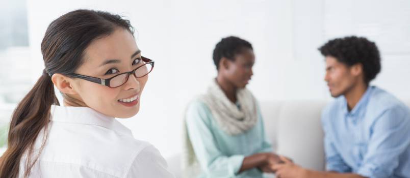 Couple smiling at each other