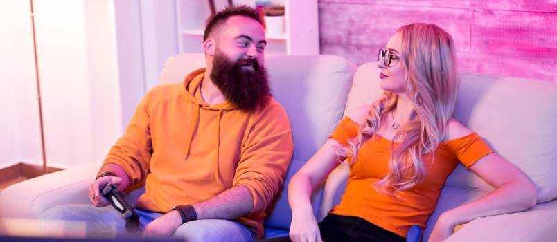 Couple playing game
