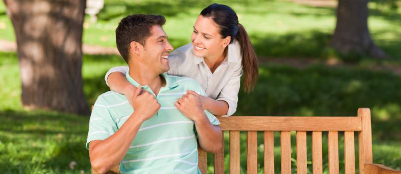Woman hugging her boyfriend