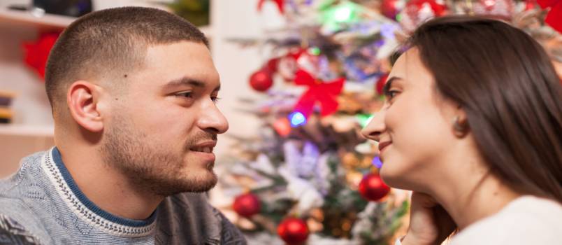 Couple looking at each other