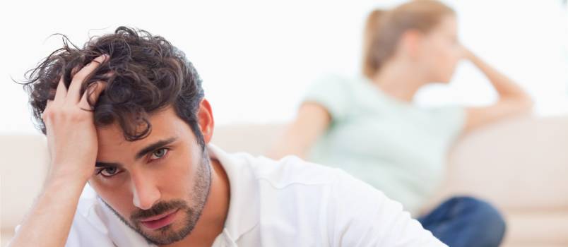 Sad couple mad at each other