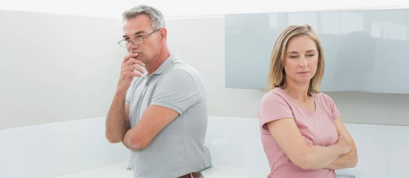 Unhappy couple not talking to each other
