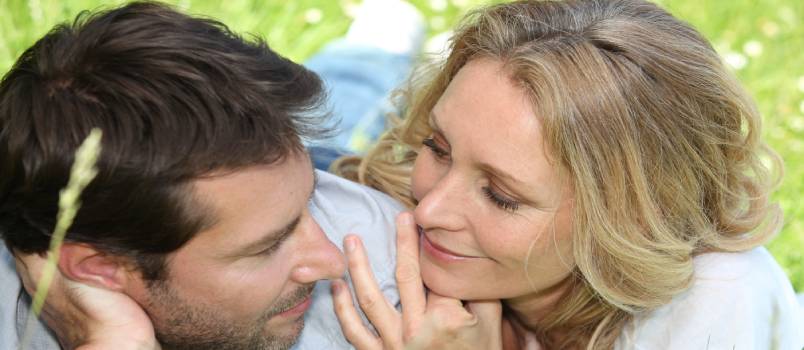 Couple staring at each other