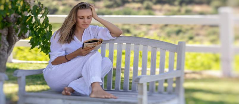 Woman reading book