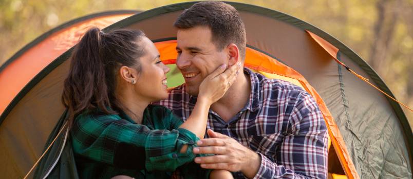 Couple looking at each other