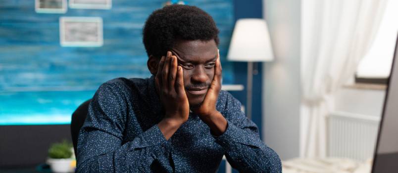 African man thinking
