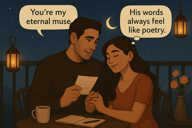 Poetic romantic moment